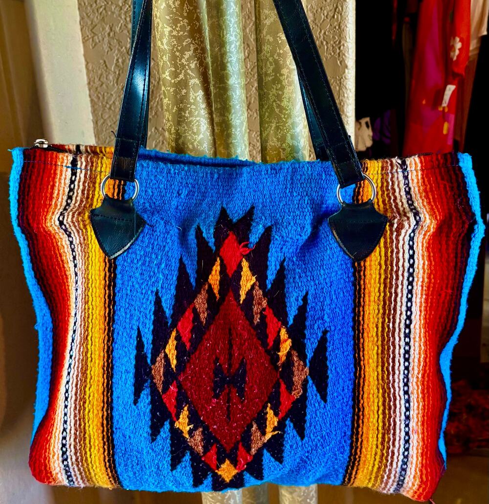 Vintage EL PASO BLANKET CO. Southwestern Aztec Large TOTE BAG PURSE!